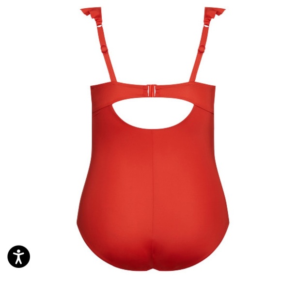 NWT City Chic LINOSA 1 PC Ruched Swim Suit - Grenadine - Picture 5 of 9
